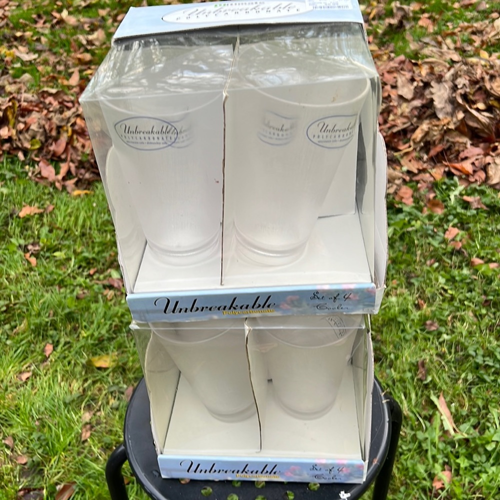 2 sets of unbreakable polycarbonate glasses.  Purchased at Home Goods